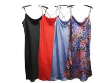 LADIES SATIN COWL NECK LONG