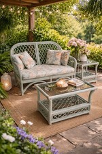Garden Wicker Cane Bamboo Sofa