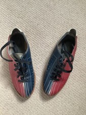 ten pin bowling shoes size US 7 red navy leather mod northern soul uk 5
