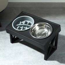Raised Slow Feeder Dog Bowl