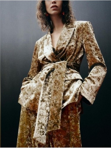 Zara gold crushed velvet - crushed,