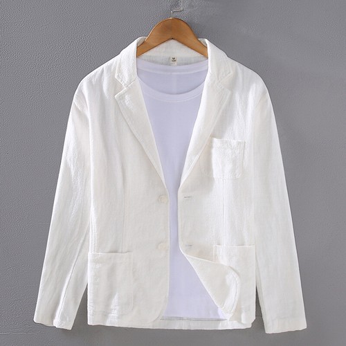 Men cotton linen jacket casual - linen,