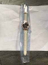 ladies watch, black butterfly  face small shiney stones white  strap  new