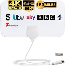 TV Aerial Indoor TV Aerial - 150 Miles Digital Freeview Aerial HDTV for Freeview
