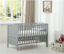 Grey Wooden Cot Bed + Aloe