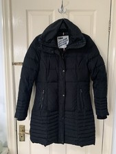 Original Puffa Duvet Black Coat 34” Long Jacket Down/feather Filling 10/12