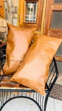 Real Leather Throw Pillow