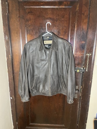 Columbia leather bomber jacket - leather,