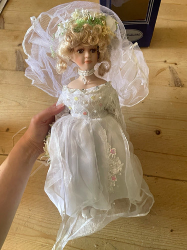 Porcelain bride doll 14in - bride,