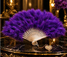 Purple Premium Feather Fan