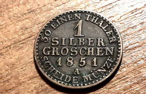 Old silver coin 1851 - old,