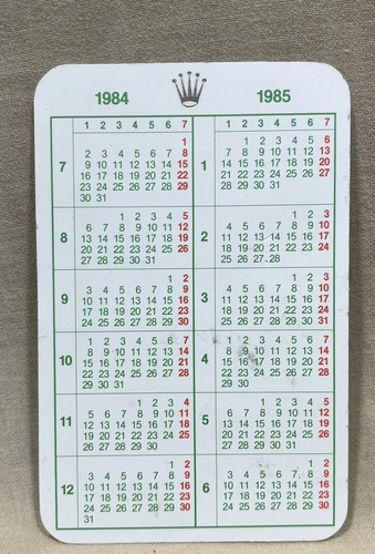 Rolex calendar 1984 - calendar, 1985