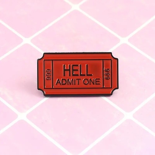 Cute wee gothic enamel ticket - cute,