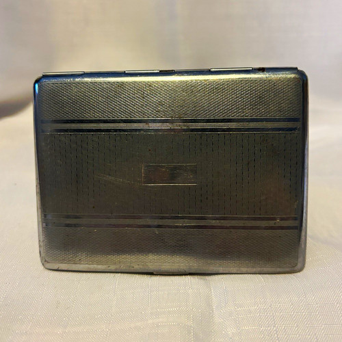 Plain metal cigarette case - cigarette,