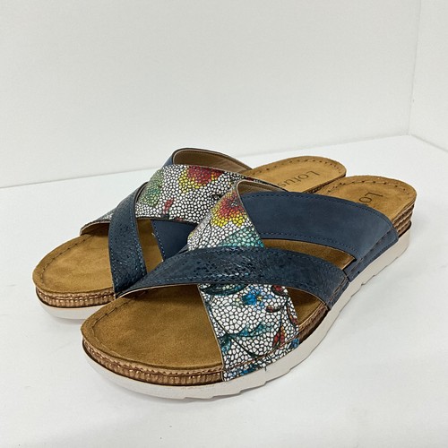 Lotus slip blue - blue, floral