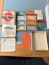 Game Pieces, Property etc Cards And Money From A 1930’s Monopoly Set