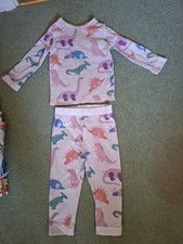 Marks & Spencer 2 Part Kids Pyjama Set Ages 18 Months To 2 Years Dinosaur Theme