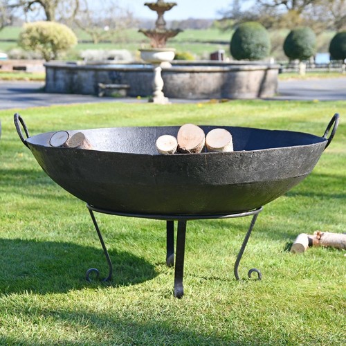 Iron kadai fire bowl 110cm - kadai,