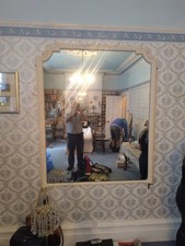 Antique White Ornate Wall Mirror with Stunning Hardwood Frame – Size 53 x 43cm