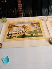 Grandma Moses Color Lithographic Prints Folk Art 17" X 22" 1953 Nice