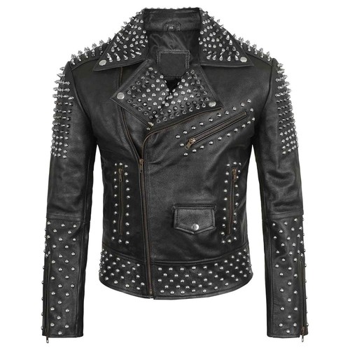 Men black studded - studded, rock