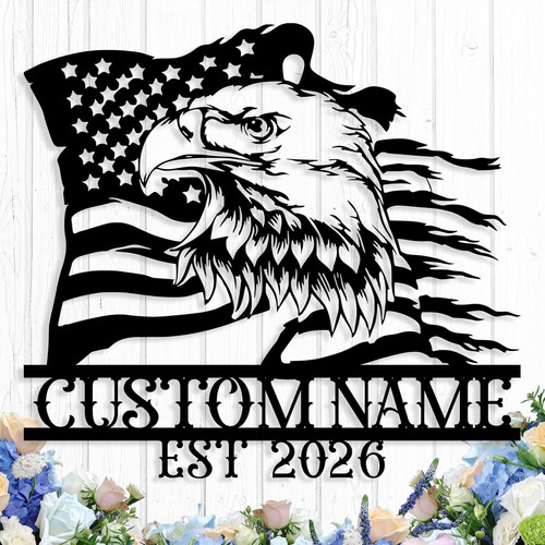 Custom eagle flag metal - eagle,