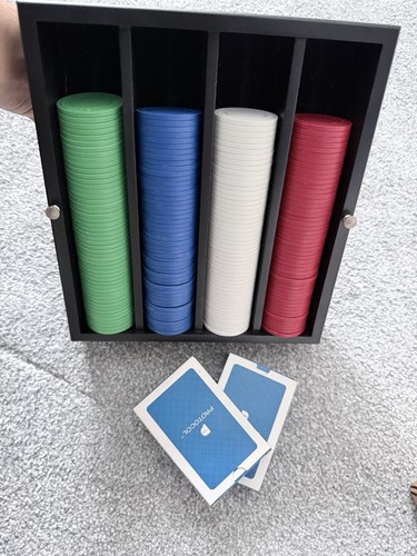 Poker chip set with playing - with,