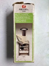 REXEL Automatic Numbering Machine.6 Wheel Roman.Used.
