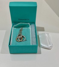 Tiffany & Co. Interlocking Circles Necklace Sterling Silver .925 w/ Box & Pouch