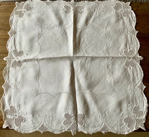 Vintage off white linen table - vintage,