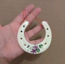 Vintage Ceramic Horseshoe Shaped Pomander Floral Design