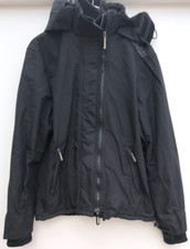 Superdry Professional Windcheater Jacket Black Coat Hooded Mens Medium M