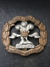South Lancashire Prince of Wales Volunteers, Genuine British Army Cap Badge.