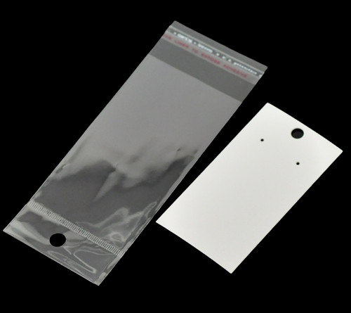 White earrings display cards - display,