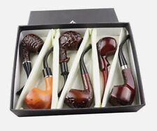 6 Durable VintageWooden Effect Type Bent Pipe Smoking Tobacco Cigar Smoking Pipe