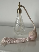 Vintage Stuart Crystal Cascade Fuschia Atomizer Perfume 6” Tall.