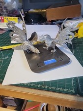 Pair of beautiful Vintage Silver Plated Fighting Cocks