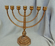 Antique  large  Brass Menorah Klostermalm, Made In Sweden stamped base