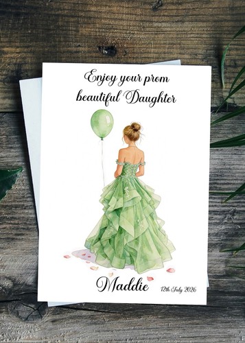 Prom card personalised dress - card,