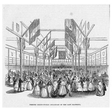 PRESTON Guild Public Breakfast of the Lady Mayoress - Antique Print 1842