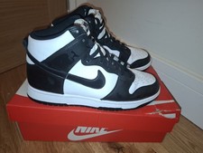 Size 8.5 UK - NIKE DUNK HI RETRO PRM EMB PANDA BLACK - WHITE ✅ Trusted eBayer ✅