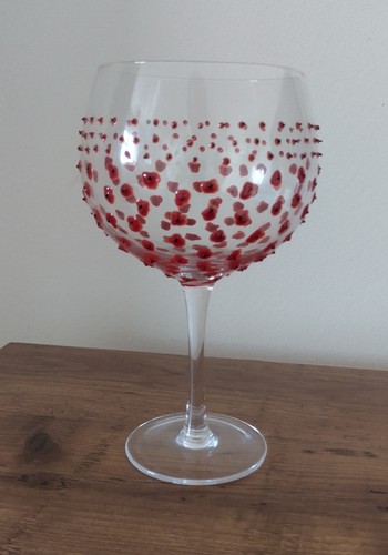 Red poppy gin glass - red,