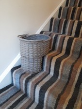 Grey Wicker Stair Basket