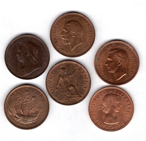 Great britain halfpennies - great, britain.