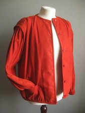 NEW WAVE RED LEATHER JACKET 14 SHACKET michael jackson thriller vintage 80s 90s