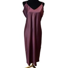 Banana Republic Slip Dress Sz M Midi Burgundy Adjustable Straps Retail $110 NWT