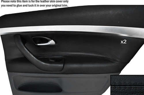 Black stitch rear door card - black,