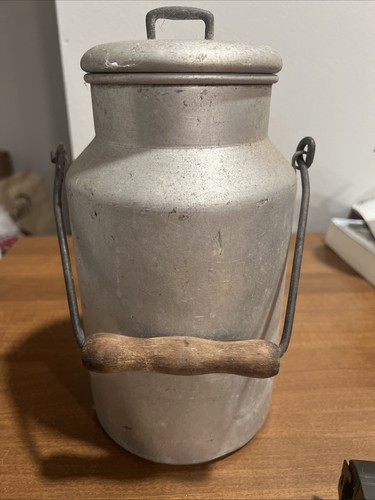 Vintage aluminum milk can - vintage, can/