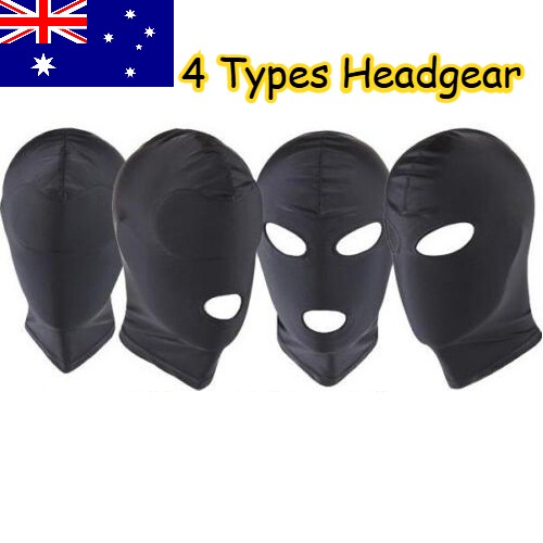 Black spandex full face cover - black,