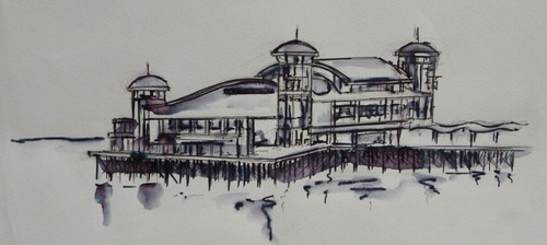 Original ink wash - , sketch
